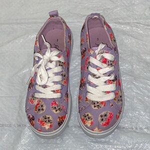 FabKids Purple Sneakers with Dog Print Size 3 US